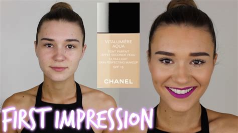 chanel vitalumiere aqua foundation before and after|Chanel vitalumiere aqua 20 beige.